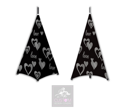 Love & Hearts *GREY* Speaker Stand Lycra Covers