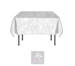 Snowflakes on Grey Square Table Cover