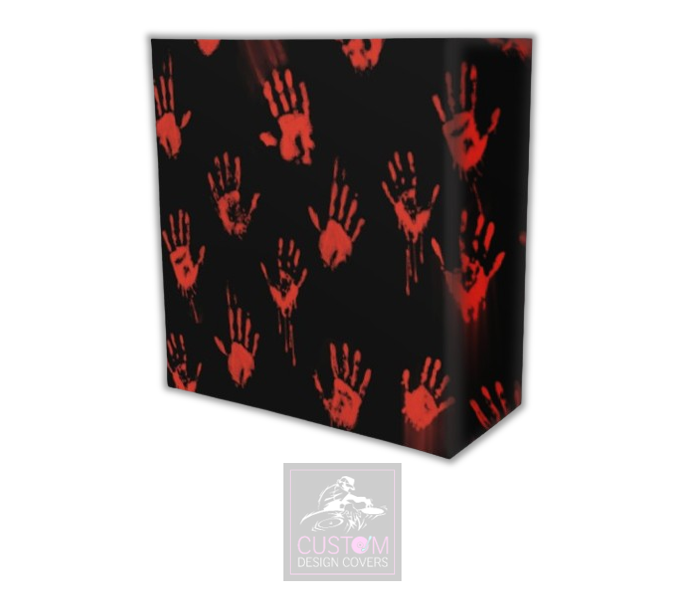 Bloody Hand Prints Halloween Lycra DJ Booth Cover