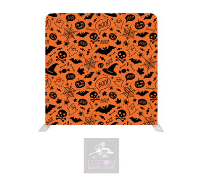 Orange Halloween Lycra Pillowcase Backdrop Cover