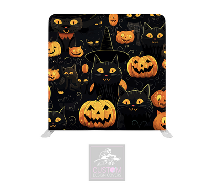 Pumpkin & Cats Halloween Pillowcase Backdrop Cover (DOUBLE SIDED)