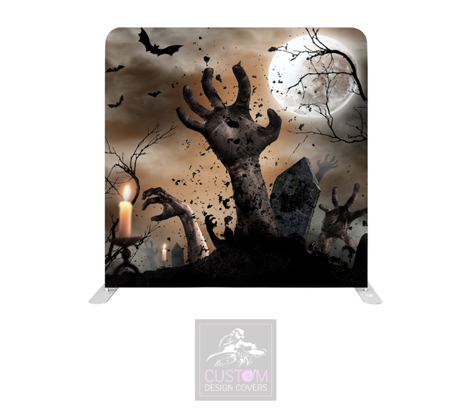 Graveyard Zombie Hand Lycra Pillowcase Backdrop Cover