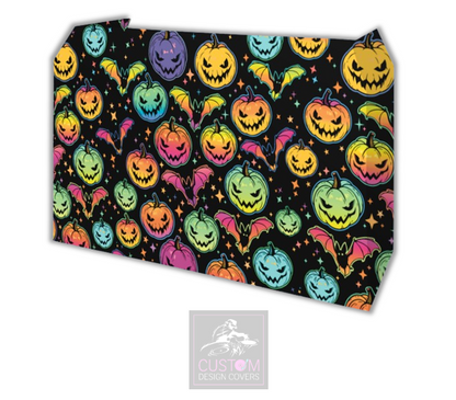 Halloween Pumpkin and Bats Lycra DJ Booth Cover