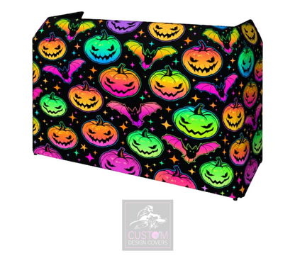 Halloween Pumpkin & Bats UV Lycra DJ Booth Cover