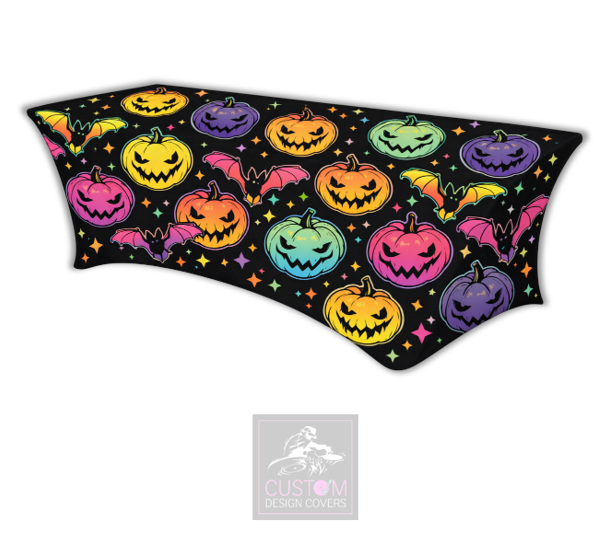 Halloween Pumpkin & Bats Lycra Table Cover