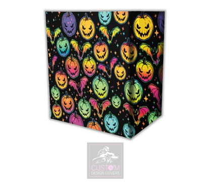 Halloween Pumpkin and Bats Lycra DJ Booth Cover