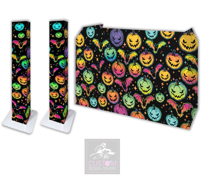 Halloween Pumpkin and Bats Lycra DJ Covers (PACKAGE BUNDLE)