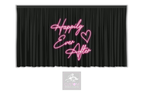 Happily Ever After Neon Effect Backdrop Curtain