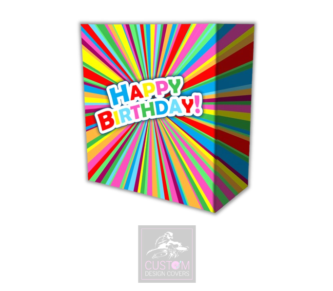 Happy Birthday Starburst Lycra DJ Booth Cover (PACKAGE BUNDLE)