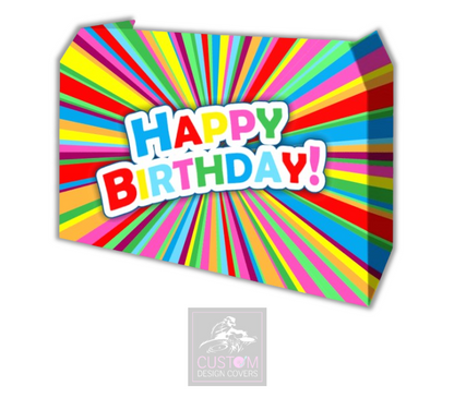 Happy Birthday Starburst Lycra DJ Booth Cover (PACKAGE BUNDLE)