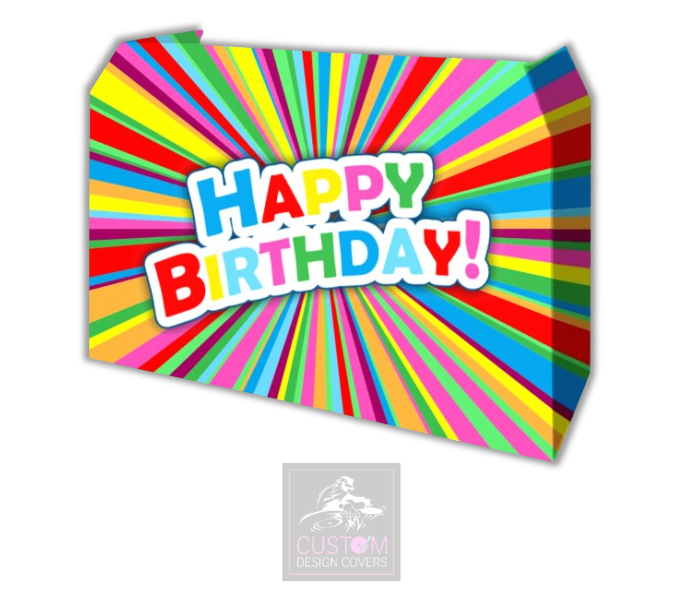 Happy Birthday Starburst Lycra DJ Booth Cover (PACKAGE BUNDLE)
