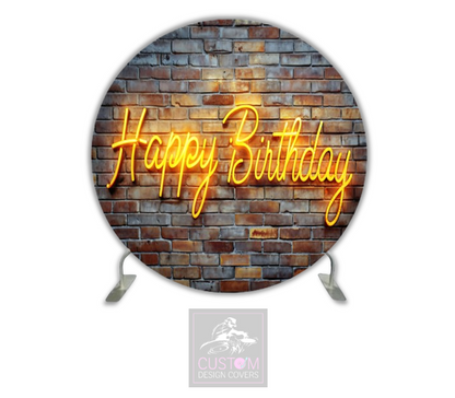 Happy Birthday Full Circle Pillowcase Backdrop Cover (DOUBLE SIDED) 