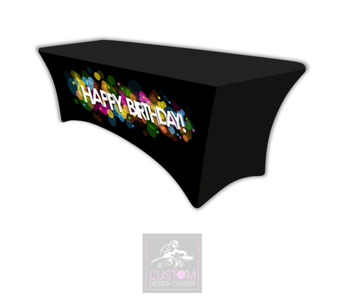 Happy Birthday Lycra Table Cover 