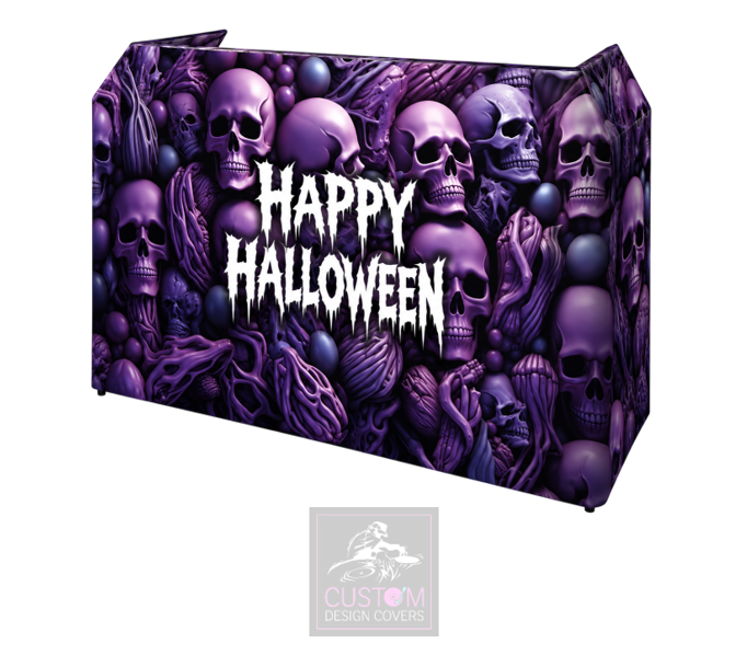 Happy Halloween Skulls Lycra DJ Booth Cover