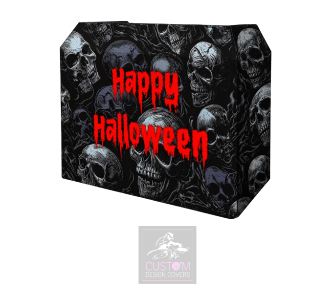 Happy Halloween Skulls Lycra DJ Booth Cover (PACKAGE BUNDLE)