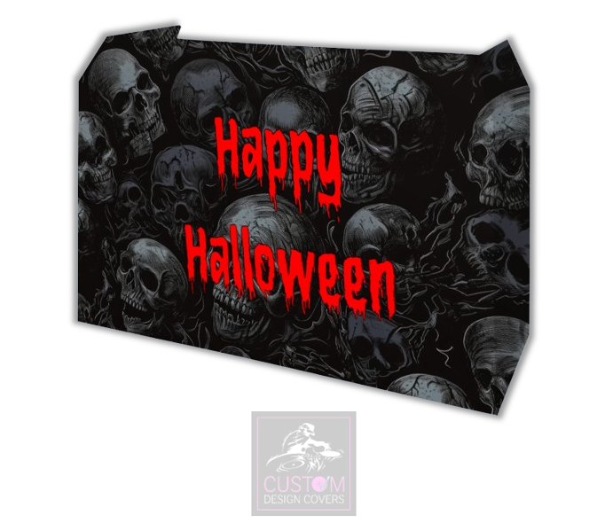 Happy Halloween Skulls Lycra DJ Booth Cover