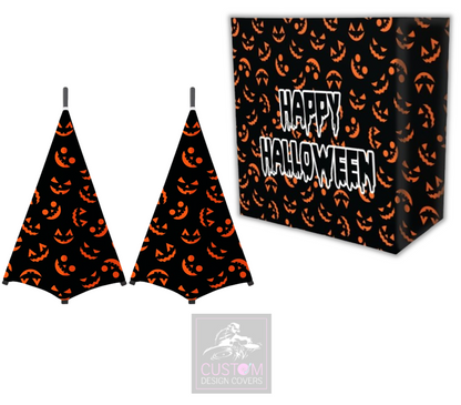 Pumpkin Happy Halloween Lycra DJ Booth Cover (PACKAGE BUNDLE)