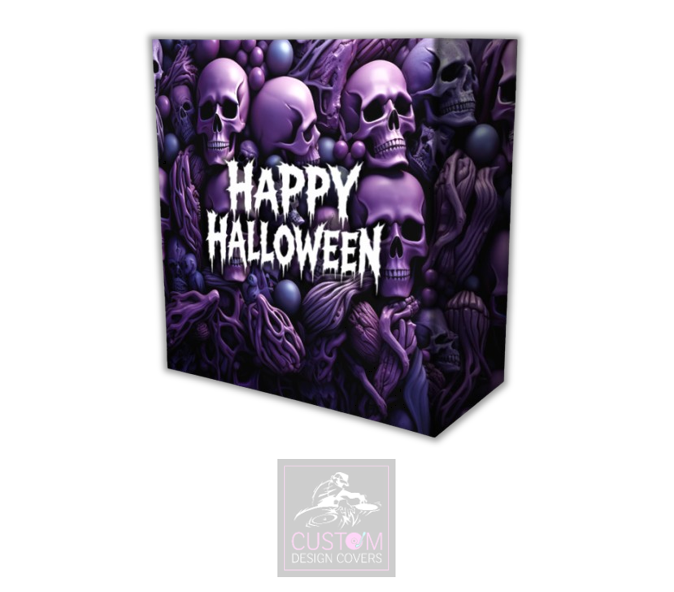 Happy Halloween Skulls Lycra DJ Booth Cover