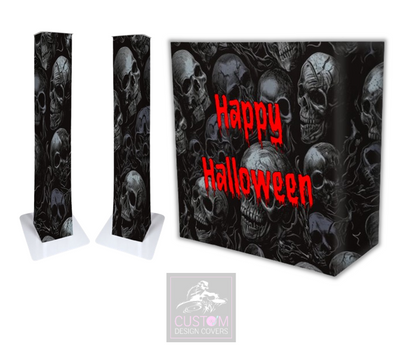 Happy Halloween Skulls Lycra DJ Booth Cover (PACKAGE BUNDLE)