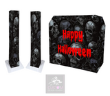 Happy Halloween Skulls Lycra DJ Booth Cover (PACKAGE BUNDLE)