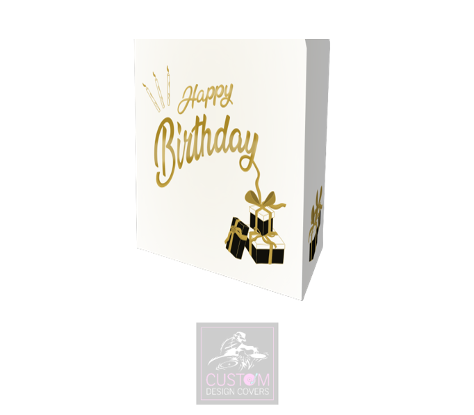 Happy Birthday Gold on Black Booth Cover Combi