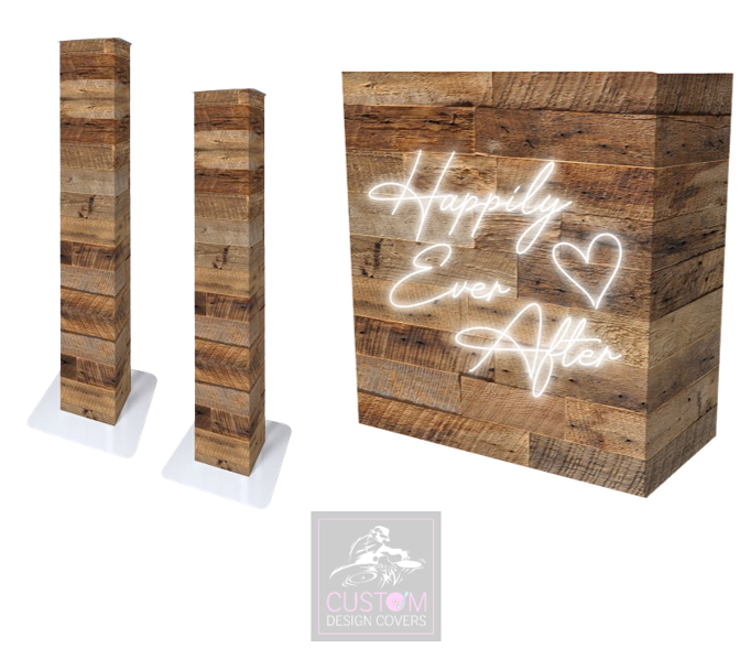 Rustic Happily Ever After Lycra DJ Booth Cover  (PACKAGE BUNDLES) - TRUSS 