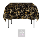 Gold Hearts on Black Square Table Cover