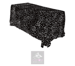 Grey Hearts on Black Rectangle Table Cover