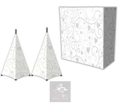 Hearts & Vines Lycra DJ Booth Cover (PACKAGE BUNDLE) - COMBI
