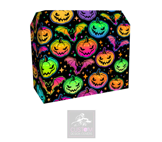 Halloween Pumpkin and Bats Lycra DJ Booth Cover