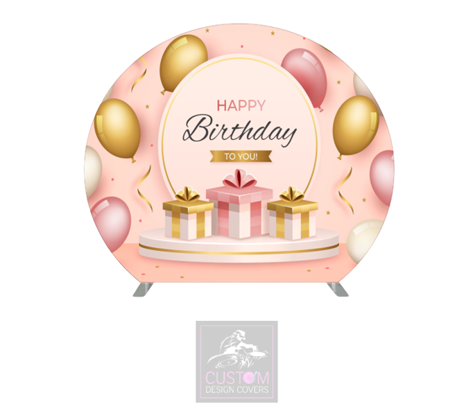 Happy Birthday Half Circle Backdrop Cover