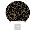 Gold Hearts Half Circle Backdrop Cover (DOUBLE SIDED)