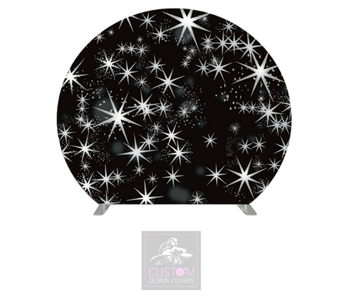 Silver Stars Half Circle Backdrop Cover