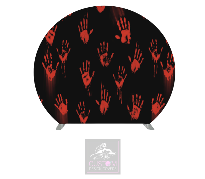 Bloody Handprints Half Circle Backdrop Cover