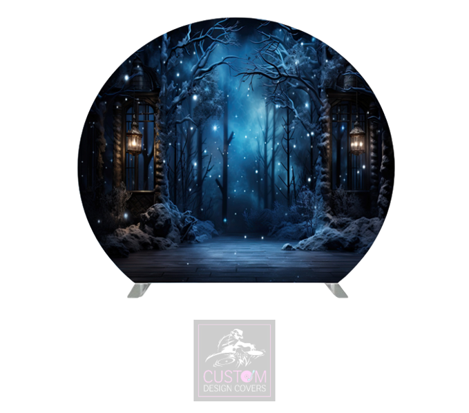 Christmas Woodland Half Circle Backdrop Cover