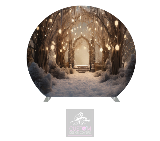 Christmas Walk Half Circle Backdrop Cover