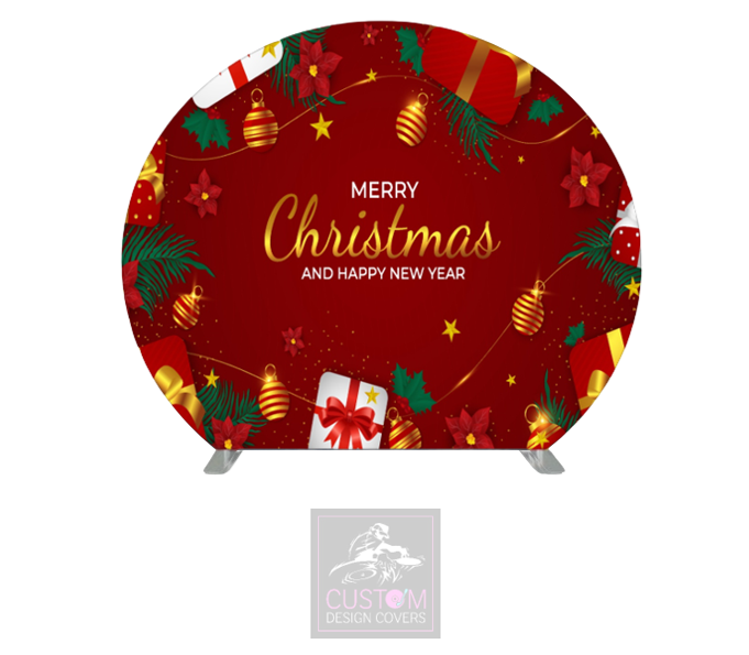 Merry Christmas Half Circle Backdrop Cover