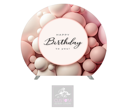 Happy Birthday Half Circle Backdrop Cover (DOUBLE SIDED)