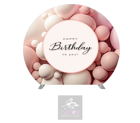 Happy Birthday Half Circle Backdrop Cover (DOUBLE SIDED)