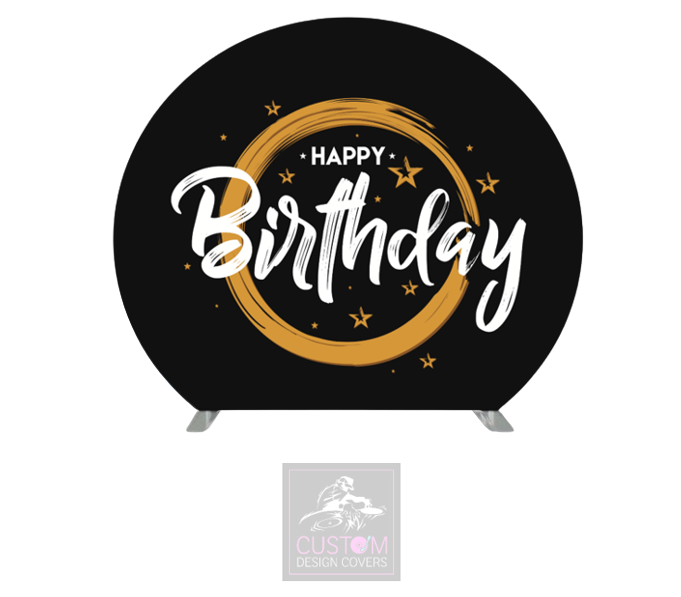 Happy Birthday Half Circle Backdrop Cover