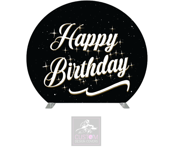 Happy Birthday Half Circle Backdrop Cover (DOUBLE SIDED)