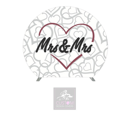 Mr & Mrs Half Circle Pillowcase Backdrop Cover