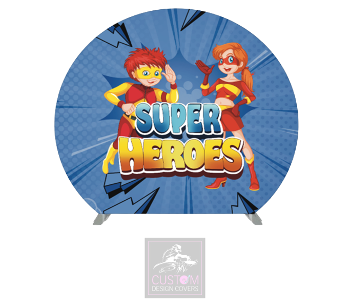 Super Hero’s Half Circle Backdrop Cover (DOUBLE SIDED)