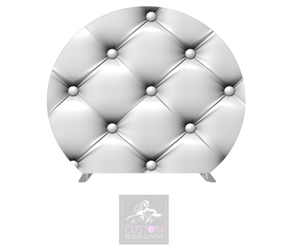 White Chesterfield Half Circle Backdrop Cover