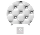 White Chesterfield Half Circle Backdrop Cover (DOUBLE SIDED)