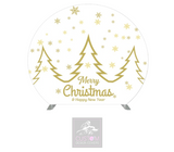 White & Gold Christmas Half Circle Backdrop Cover