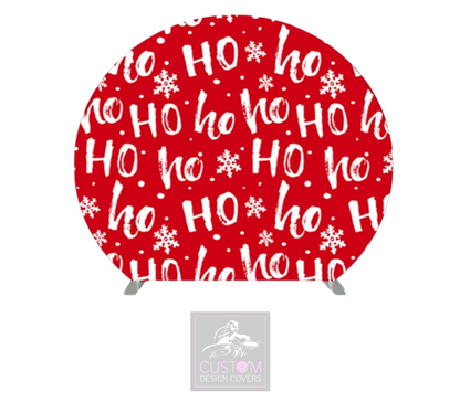 Ho Ho Ho Half Circle Pillowcase Backdrop Cover (DOUBLE SIDED)