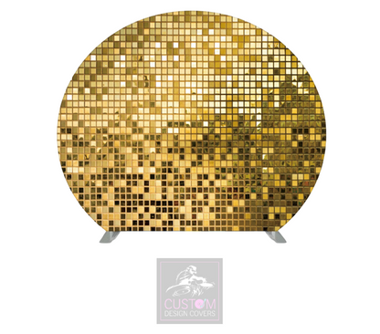 Gold Mirror Wall Effect Half Circle Pillowcase Backdrop Cover