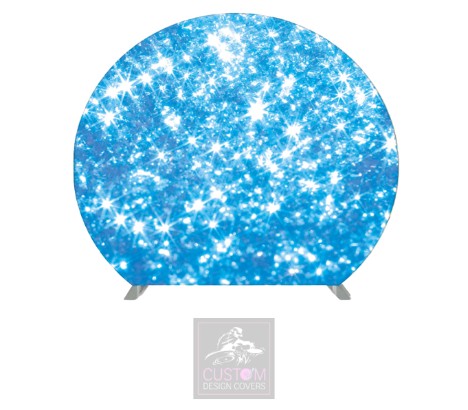 Blue Sparkle Half Circle Backdrop Cover