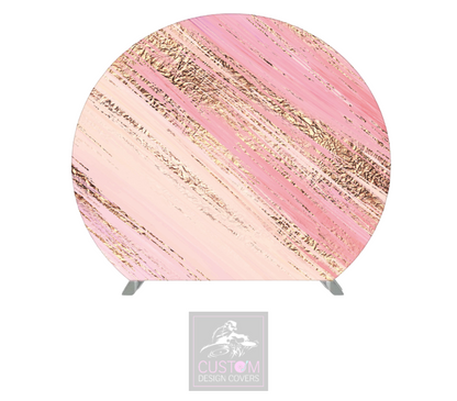 Pink & Gold Abstract Half Circle Backdrop Cover